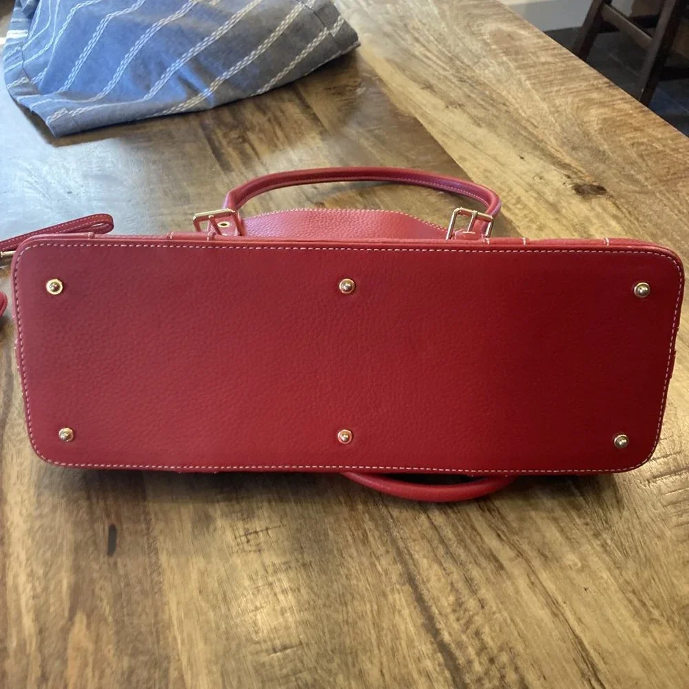 Red Leather Shoulder Bag by Dooney & Bourke